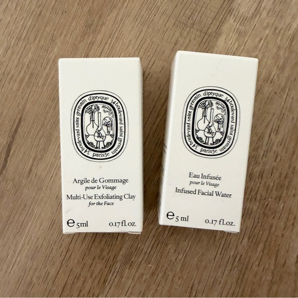 DIPTYQUE Other - Diptyque Infused Facial Water & Face Exfoliating Clay Sample Size .17oz, 5ml NIB